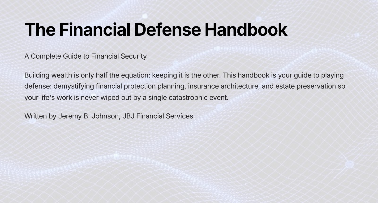 Cover page of The Financial Defense Handbook